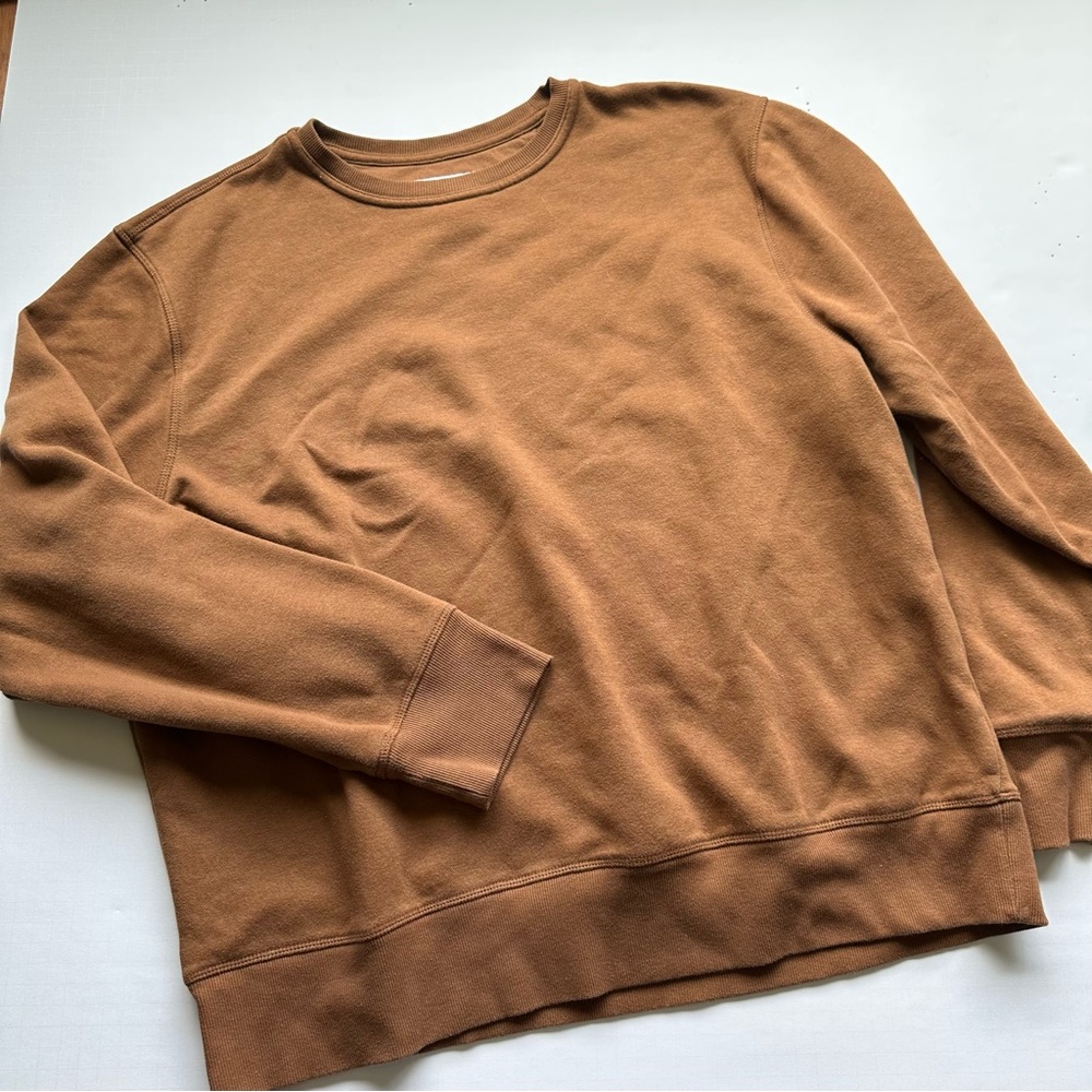 Amazon Essentials Brown Crewneck Sweater Soft Cotton Blend